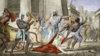 A morte de Hipatia de Alexandria, em uma ilustração em um livro do século 19