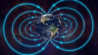 O campo magnético ao redor da Terra é gerado pela movimentação dos metais líquidos no interior do planeta