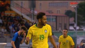 Matheus Cunha foi o autor de um dos gols da partida contra a França (Foto: Reprodução)