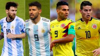 Messi, Aguero, Falcao e James Rodríguez são as principais estrelas das duas equipes (Foto: Divulgação)