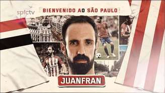 São Paulo anunciou a contratação do lateral-direito Juanfran neste sábado (Foto: Reprodução/SPFCTV)