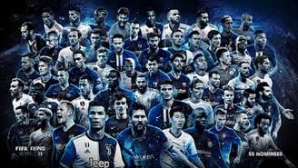 Os 55 jogadores que concorrem a seleção do ano (Divulgação/Fifa)