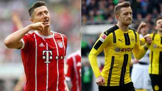 Lewa e Reus destacam, respectivamente, Bayern e Borussia (Foto: AFP)
