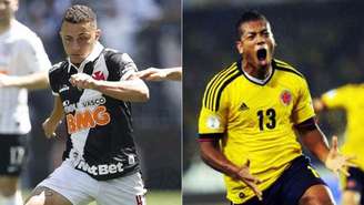 Bruno Gomes tem 18 anos e Fredy Guarín tem 33. Ambos são novidades para o fim de ano (Rafael Ribeiro/Vasco; AFP)