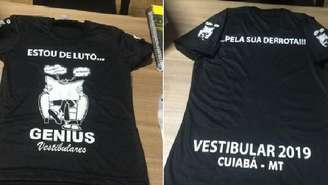Camisa usada em 2019 por alunos de cursinho de Cuiabá repercutiu nas redes sociais