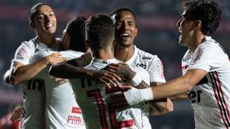 Antony celebra um dos dois gols do São Paulo nesta quarta-feira (Foto: Rubens Chiri / saopaulofc.net)