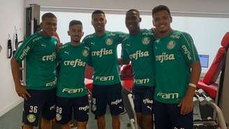 Lucas Esteves, Alan, Wesley Ribeiro, Patrick de Paula e Gabriel Menino na pré-temporada do Palmeiras