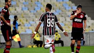 Evanílson comemorando seu gol contra o Flamengo (Foto: MAILSON SANTANA/FLUMINENSE)
