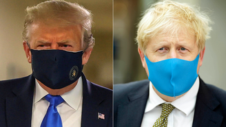 Donald Trump e Boris Johnson passaram a usar máscaras em público recentemente