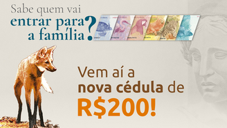 Banco Central anuncia lançamento da cédula de R$ 200, que terá imagem do lobo-guará