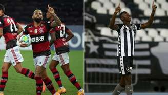 Gabigol e Matheus Babi (Foto: Alexandre Vidal/Flamengo; Vítor Silva/Botafogo)