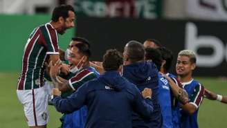 Nenê marcou os três gols do Fluminense na partida para garantir a vaga (Foto: LUCAS MERÇON / FLUMINENSE F.C.)