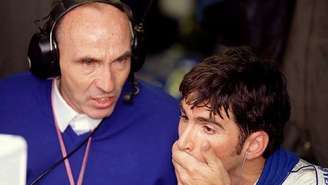 Frank Williams com Damon Hill, piloto que repetiria o feito do pai ao ser campeão