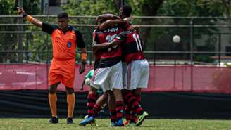 Jogadores do Flamengo comemoram um dos gols (Divulgação: Twitter/Flamengo)
