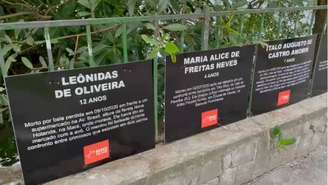 Memorial para crianças mortas por bala perdida no Rio, na Lagoa; somente neste ano, houve oito mortes assim na região metropolitana do Rio, de acordo com levantamento da plataforma Fogo Cruzado