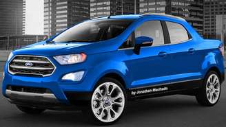 Renderização de como seria a picape do EcoSport: ideia rejeitada por Detroit.