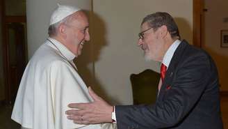 Foto de arquivo de encontro entre o papa Francisco e Fabrizio Soccorsi