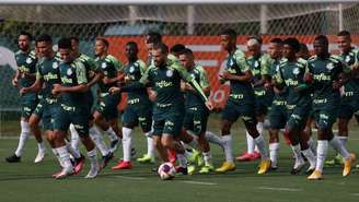 Elenco do Verdão durante treinamento na Academia de Futebol (Foto: Cesar Greco/Palmeiras)