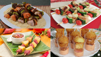 Espetinhos salgados deliciosos