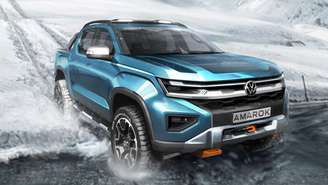 Nova Volkswagen Amarok terá design de linhas retas inspirado nos SUVs da marca. 