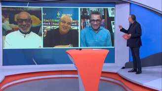 No 'Bem, Amigos', Branco e Galvão Bueno conversaram sobre Covid-19 do ex-atleta (Reprodução/SporTV)