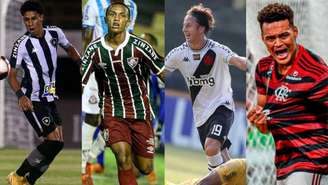 Todos os quatro grandes do Rio de Janeiro tiveram, em algum momento do Campeonato Carioca de 2021, promessas de suas bases como destaques (Montagem LANCE!)