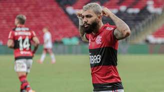 O atacante Gabriel Barbosa comemorando um dos gols no Fla-Flu (Foto: Fernando Salles/W9 Press/LancePress!)