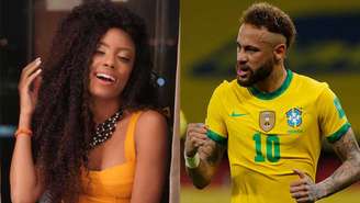 Lumena Aleluia participou do 'BBB 21' e foi criticada por Neymar nas redes sociais durante o programa; na partida de sexta-feira, foi a vez de Lumena criticar Neymar na web (Montagem LANCE!)