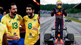 Brasil foi campeão da Liga das Nações; Marx Verstappen triunfou na Fórmula 1 (Foto: Montagem LANCE!)