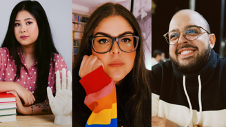 Aya, Karine e Victor, três streamers da nova comunidade, a BookTwitch