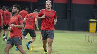 O atacante Pedro durante atividade no Ninho do Urubu (Foto: Alexandre Vidal / Flamengo)