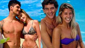 Medina é casado com a modelo Yasmin Brunet; Senna namorou Galisteu até seu último dia de vida (Foto: Montagem LANCE!)