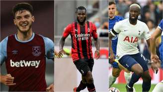 Rice, Kessié e Ndombélé chamam a atenção do Manchester United (Foto: Divulgação; Reprodução / Instagram; AFP)
