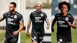 Renato Augusto, Róger Guedes e Willian têm histórico em Dérbis (Foto: Montagem/Ag. Corinthians)