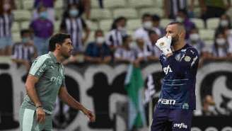 Abel e Weverton na vitória do Palmeiras sobre o Ceará no Castelão (Foto: Cesar Greco)