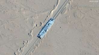Imagem de satélite de uma das estruturas no deserto de Taklamakan, na China