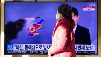 A mídia sul-coreana noticiou o mais recente lançamento de mísseis pelo vizinho do norte