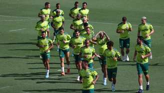 Jogadores do Verdão treinam durante a pré-temporada, na Academia de Futebol (Foto: Cesar Greco/Palmeiras)