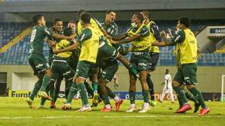 Jogadores do Verdão comemoram o gol contra o São Paulo nas semifinais (Foto: Angelo Salvioni/Palmeiras)
