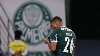 Murilo comemora o seu primeiro gol com a camisa do Verdão, na última quarta-feira (Foto: Cesar Greco/Palmeiras)