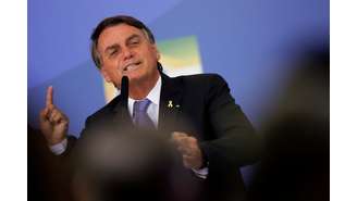 Jair Bolsonaro durante cerimônia em Brasília 
