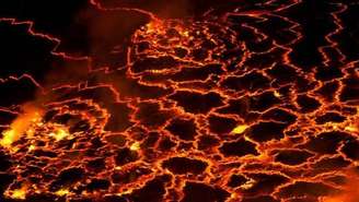 Magma no vulcão Nyiragongo, na República Democrática do Congo