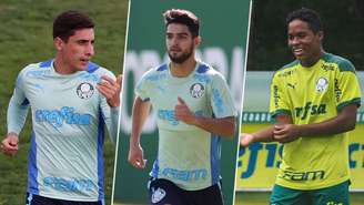 Merentiel, López e Endrick estarão aptos a jogar a partir deste mês (Foto: Montagem Lance!/Palmeiras)