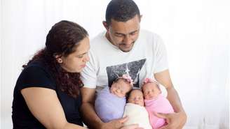 Glauciele Rodrigues tinha dois filhos e 35 anos quando descobriu que estava grávida de trigêmeos