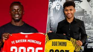 Mané chegou no Bayern e Adeyemi é reforço do Dortmund (Foto: Divulgação / Twitter)