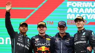 Max Verstappen, Lewis Hamilton e George Russell foram ao pódio na Hungria 