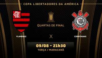 Flamengo e Corinthians definem o primeiro semifinalista da Libertadores (Montagem LANCE!)