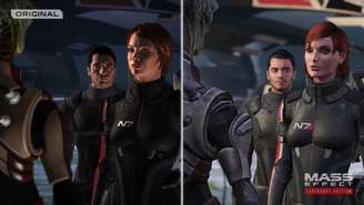 Imagem compara Mass Effect com remasterização. (Imagem: Reprodução/EA)