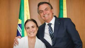 Regina Duarte e Jair Bolsonaro