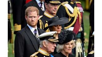 Harry e a esposa Meghan compareceram ao funeral de Elizabeth II